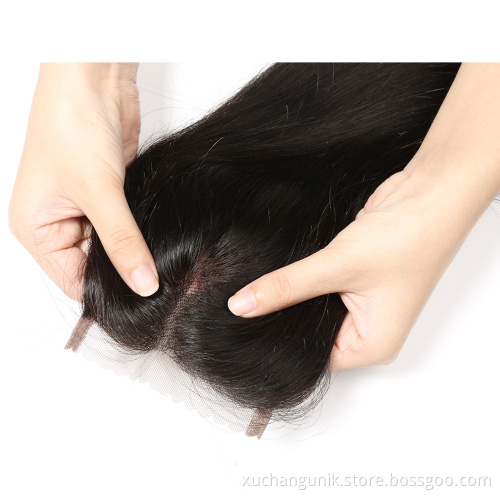 Uniky Pre plucked Human Hair Lace Closure 2x6 4x6 Lace Closure 5x5 6x6 7x7 All Size Lace Closure Straight Body With Baby Hair
